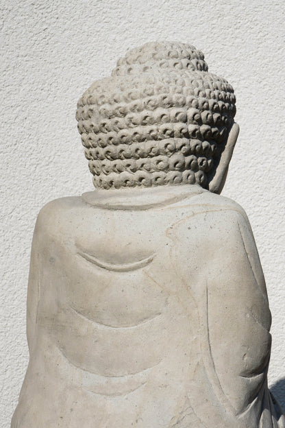 Statua Buddha Antico in Pietra Arenaria 42 cm – Scultura Balinese Originale Rif. C048