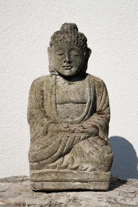 Statua Buddha seduto in Pietra Naturale H 28 cm Rif. C051