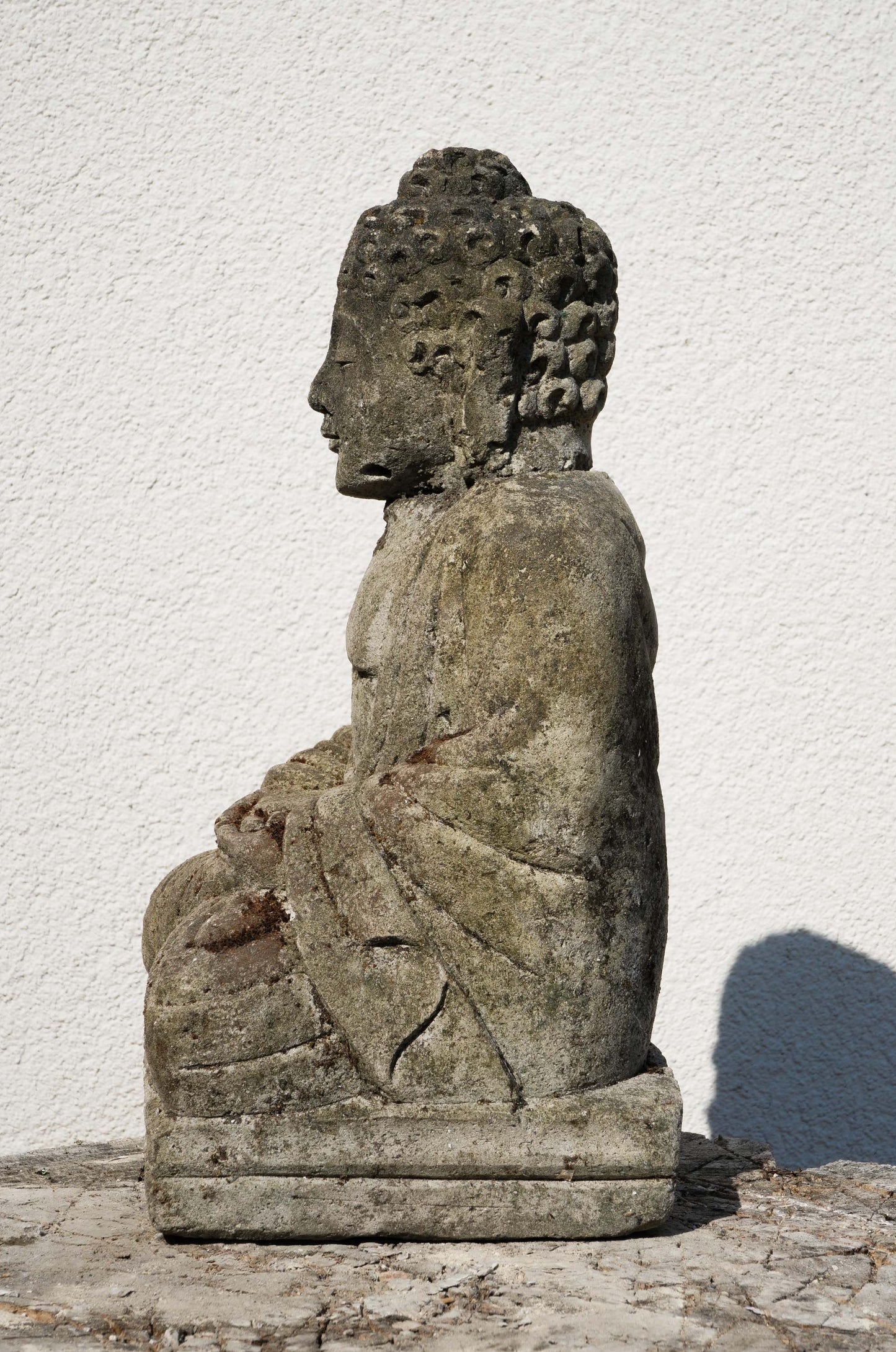 Statua Buddha seduto in Pietra Naturale H 28 cm Rif. C051