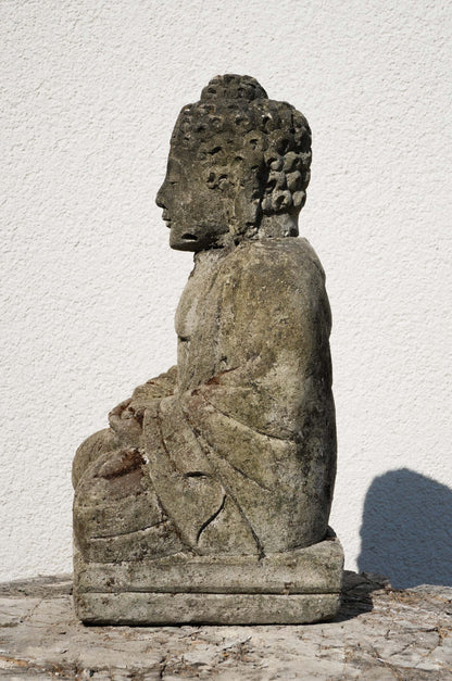 Statua Buddha seduto in Pietra Naturale H 28 cm Rif. C051