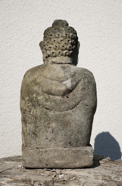 Statua Buddha seduto in Pietra Naturale H 28 cm Rif. C051