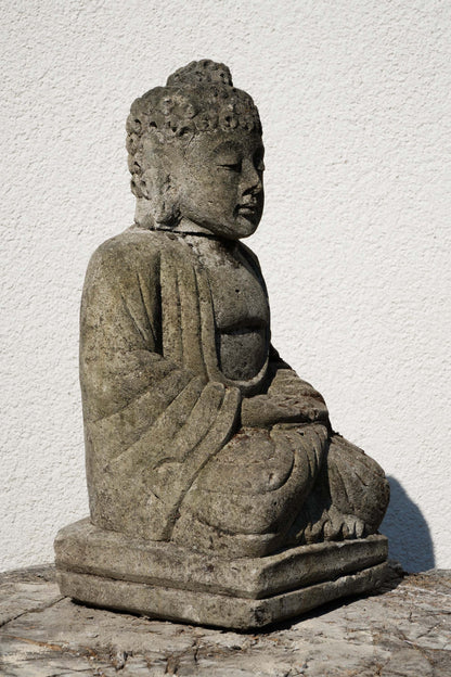 Statua Buddha seduto in Pietra Naturale H 28 cm Rif. C051