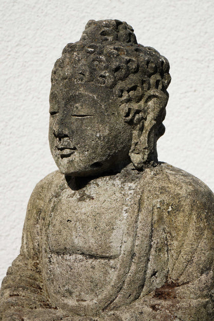 Statua Buddha seduto in Pietra Naturale H 28 cm Rif. C051
