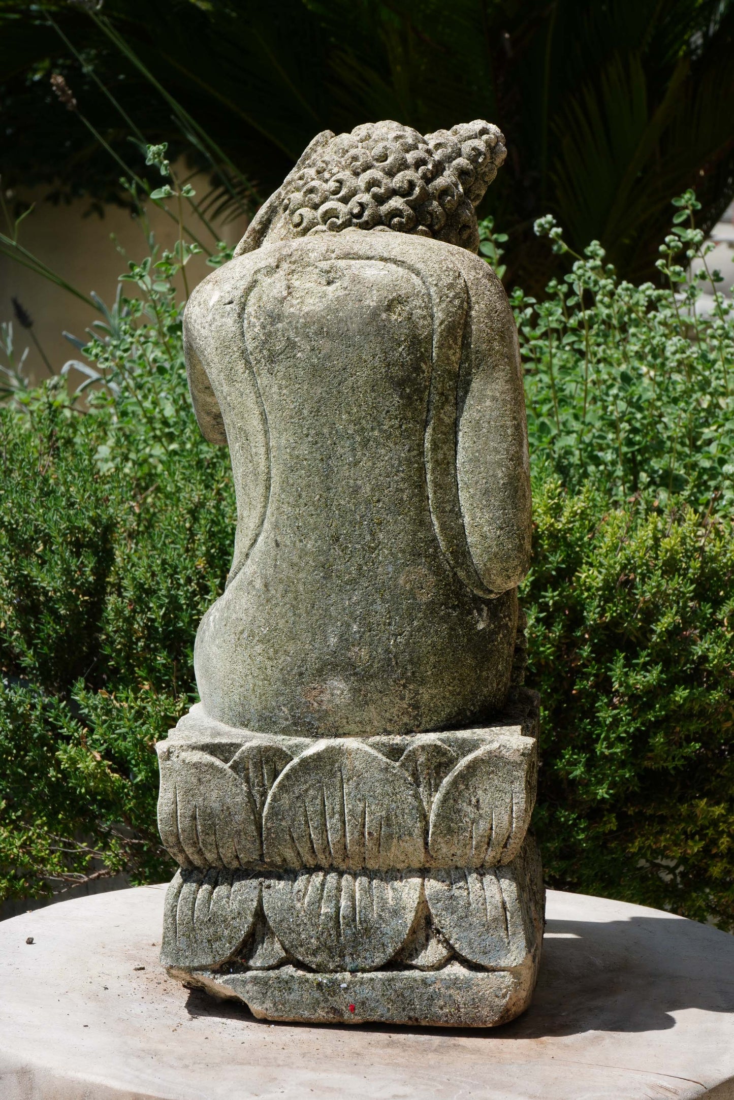 Buddha Inginocchiato in Pietra 30 cm | Scultura Balinese Originale Rif. C052 B
