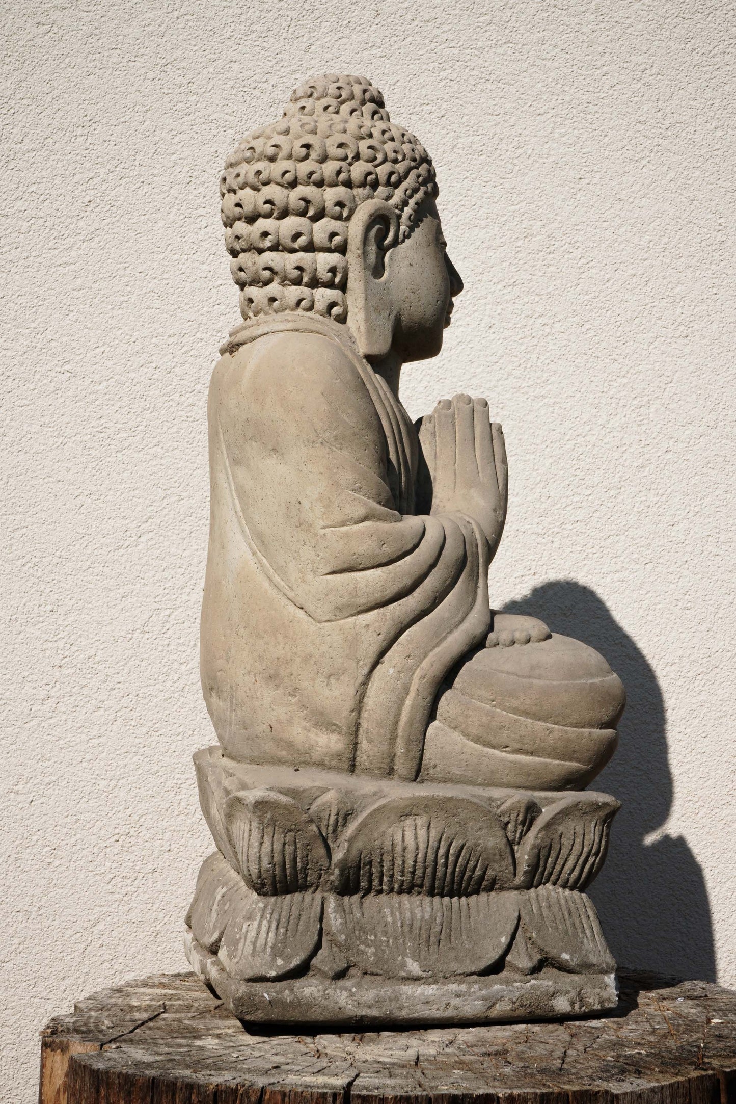 Statua Buddha Antico in Pietra Arenaria 52 cm – Scultura Balinese Originale Rif. C056