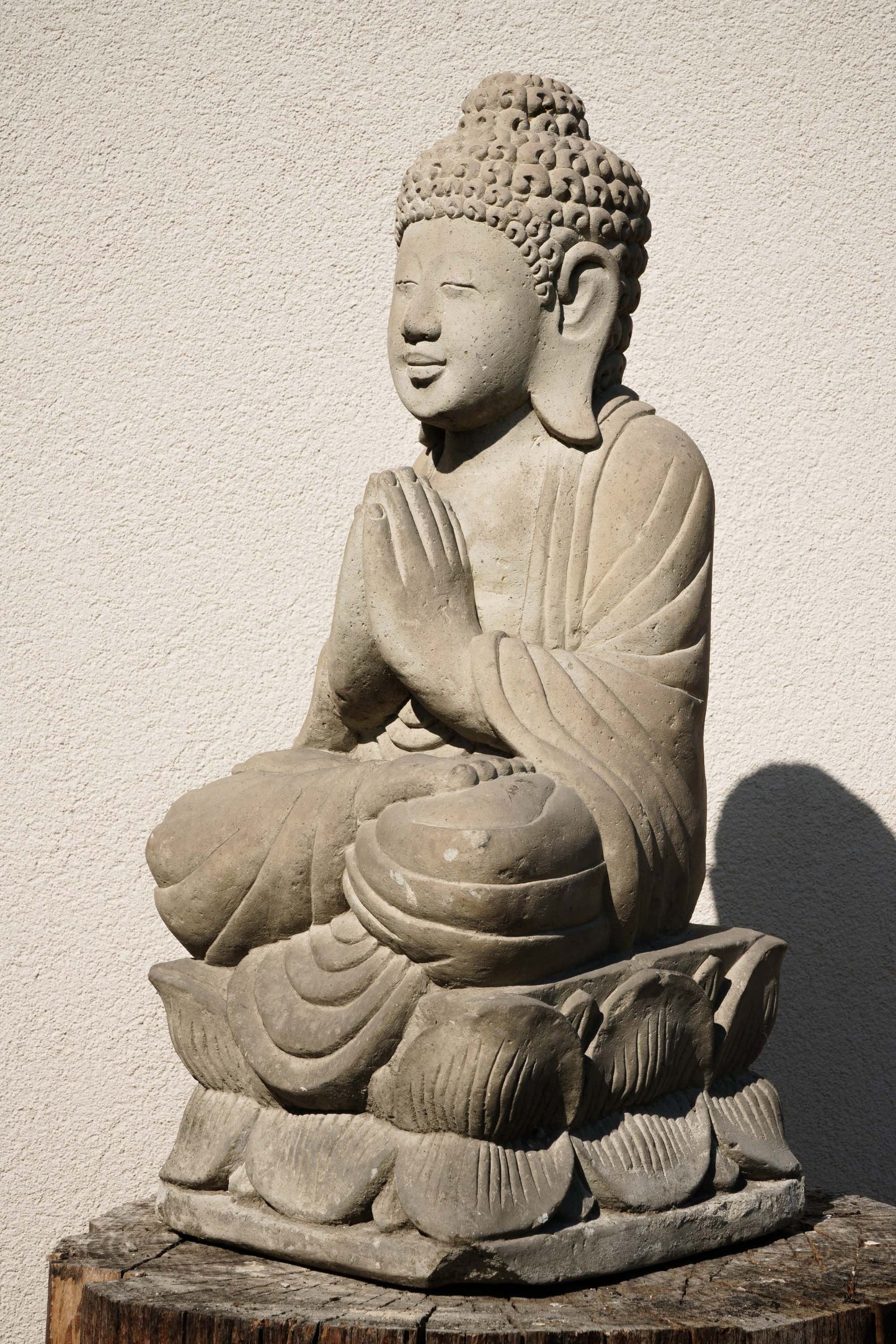 Statua Buddha Antico in Pietra Arenaria 52 cm – Scultura Balinese Originale Rif. C056
