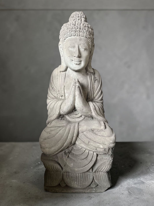 Statua Buddha Antico in Pietra Arenaria 52 cm – Scultura Balinese Originale Rif. C056