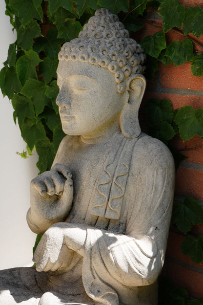 Statua Buddha Antico in Pietra Arenaria 70 cm – Scultura Balinese Originale Rif. C057