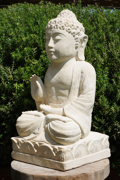 Statua Buddha seduto in Pietra Naturale H 50 cm Rif. C034