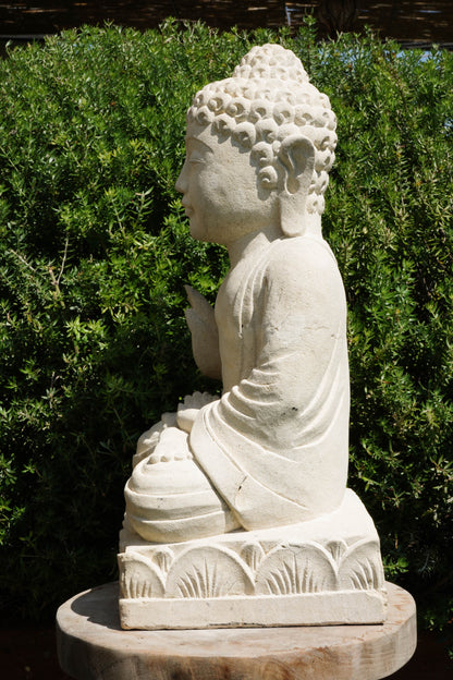 Statua Buddha seduto in Pietra Naturale H 50 cm Rif. C034