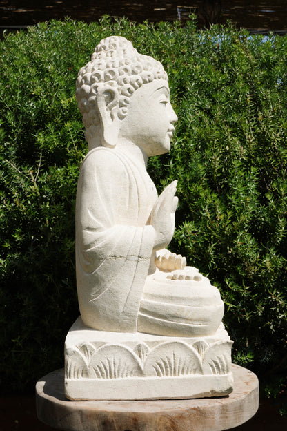 Statua Buddha seduto in Pietra Naturale H 50 cm Rif. C034