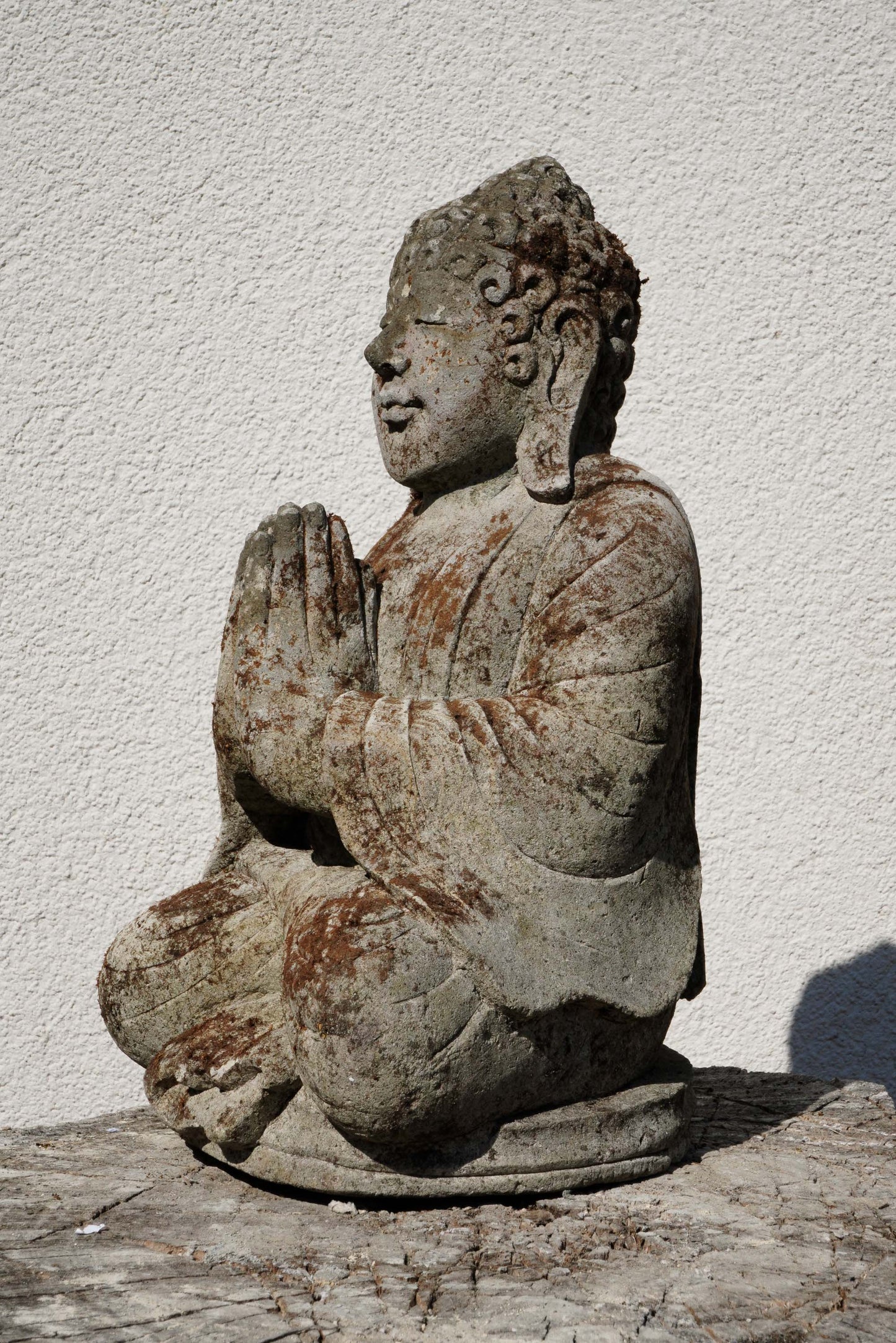 Statua Buddha Antico in Pietra Arenaria 28 cm – Scultura Balinese Originale Rif. C071