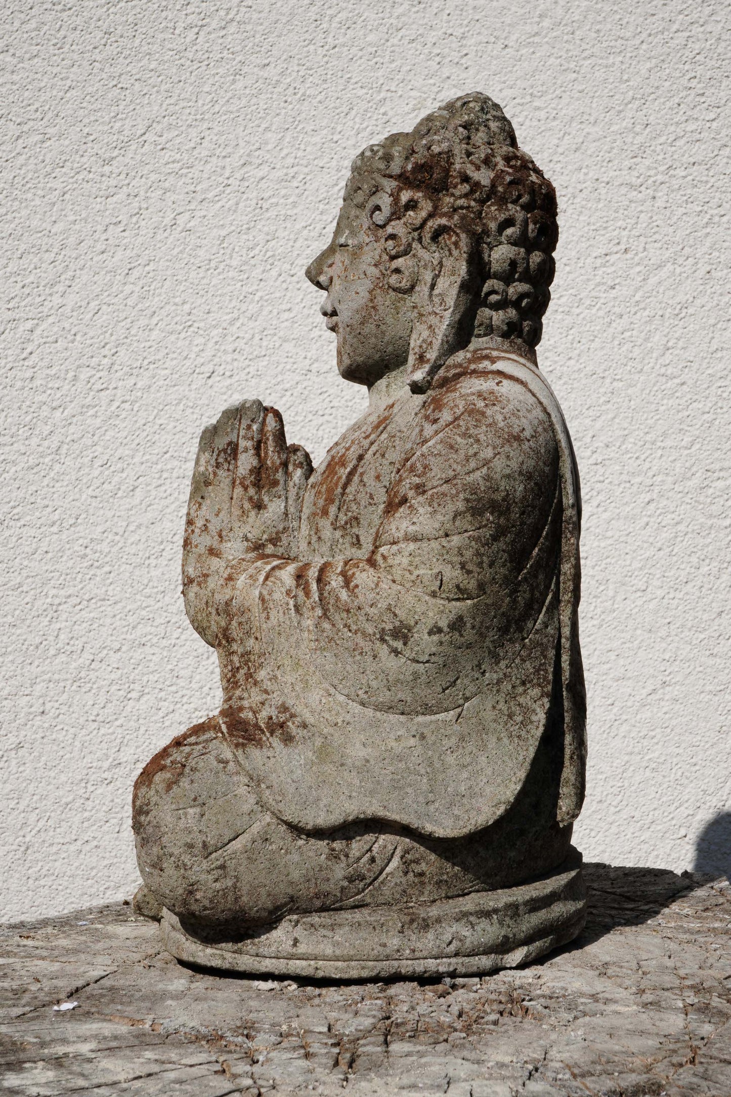 Statua Buddha Antico in Pietra Arenaria 28 cm – Scultura Balinese Originale Rif. C071