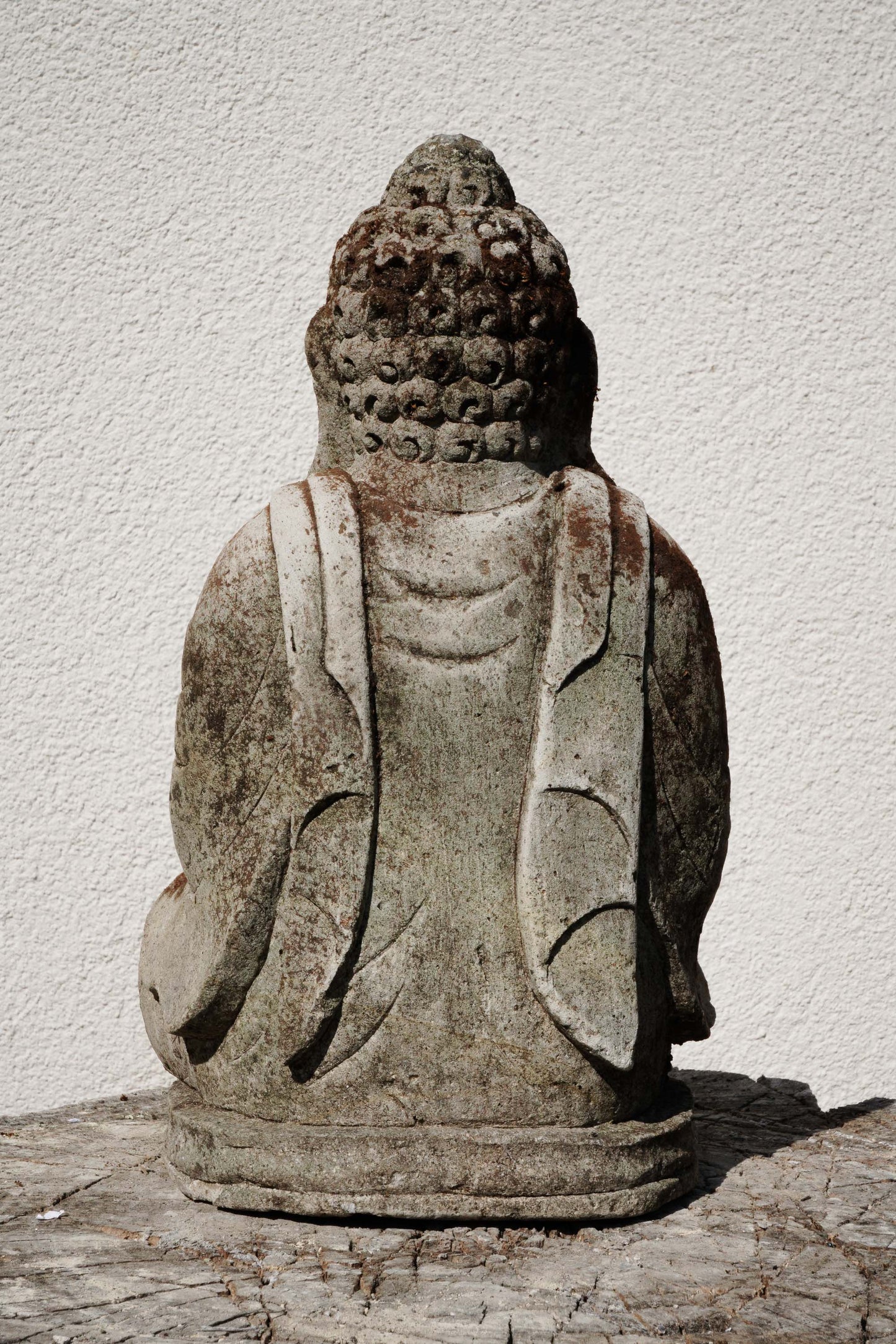 Statua Buddha Antico in Pietra Arenaria 28 cm – Scultura Balinese Originale Rif. C071