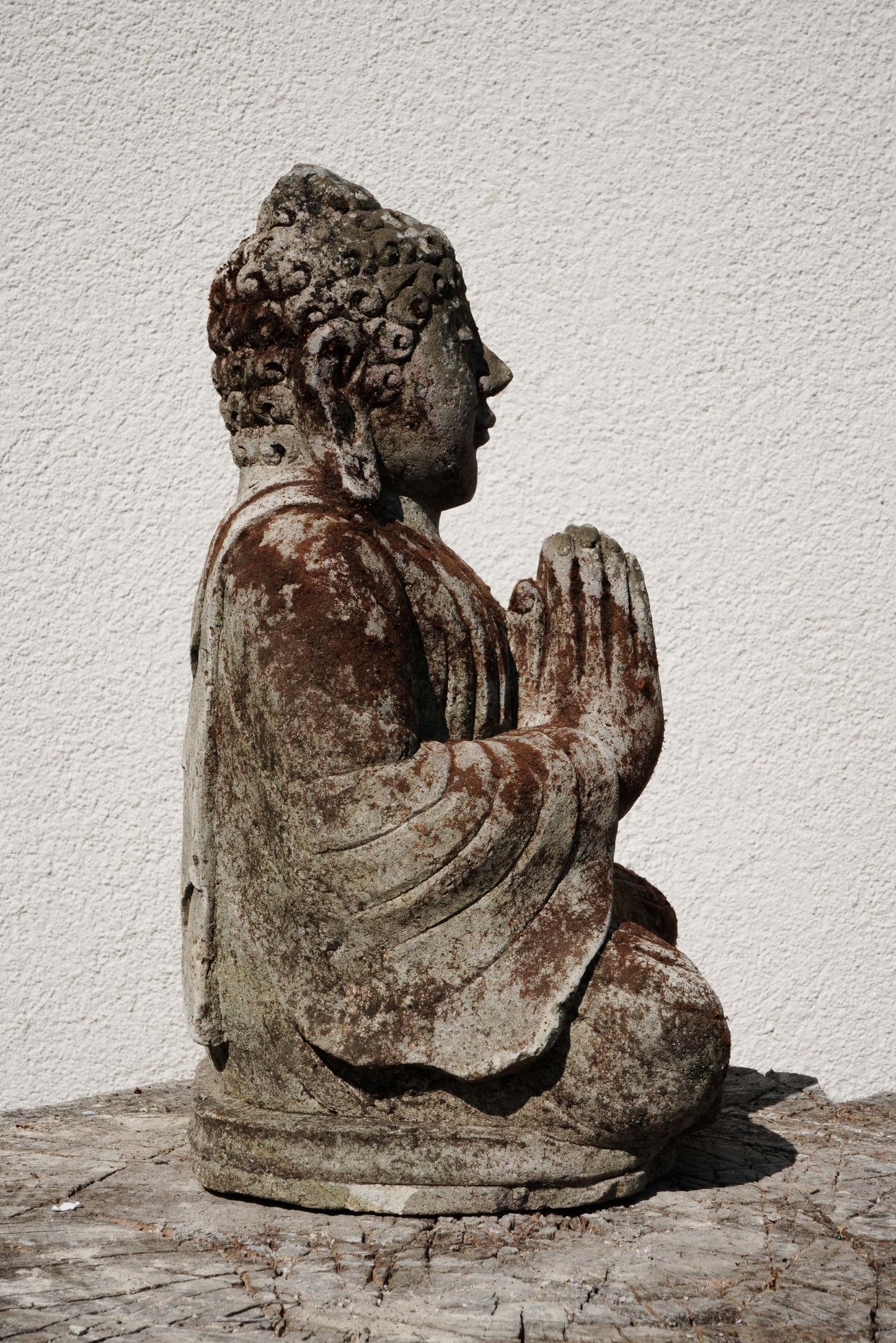 Statua Buddha Antico in Pietra Arenaria 28 cm – Scultura Balinese Originale Rif. C071