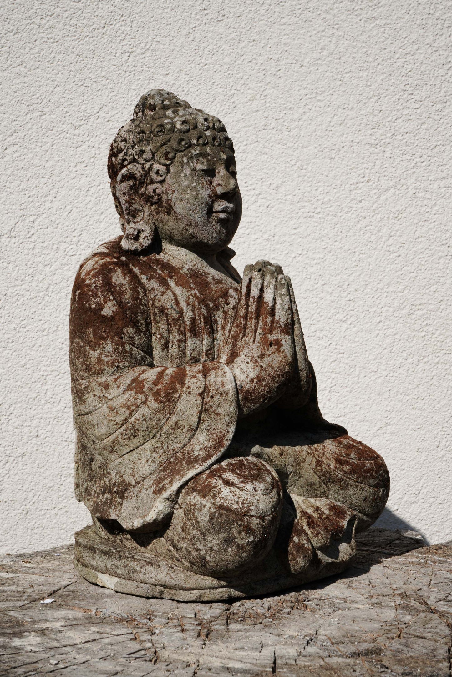 Statua Buddha Antico in Pietra Arenaria 28 cm – Scultura Balinese Originale Rif. C071