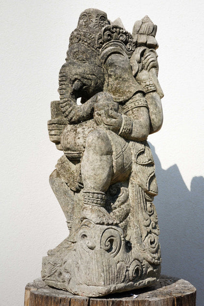 statua di GANESHA in pietra antico induismo balinese H 63 cm rif. C072