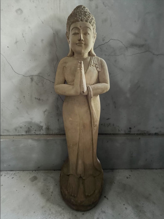 Statua Buddha Antico in Pietra h 100 cm – Scultura Balinese Originale Rif. C038