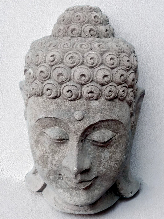 Testa di Buddha in pietra meditativo Altezza 31cm B07