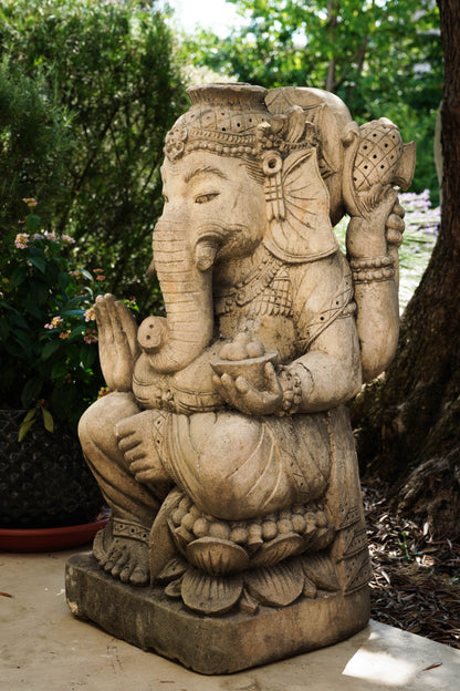 statua di GANESHA in pietra induismo balinese H 70 cm rif. D033