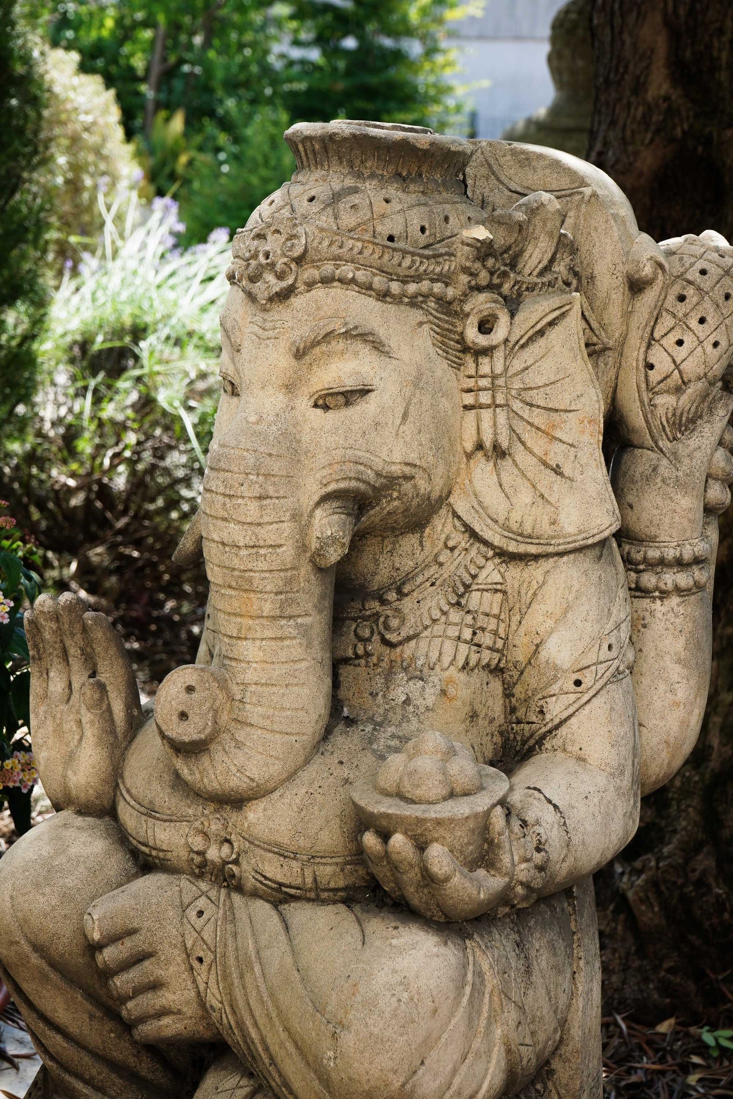 statua di GANESHA in pietra induismo balinese H 70 cm rif. D033