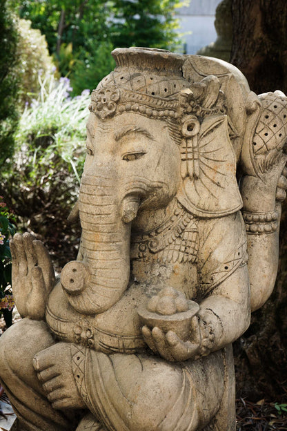 statua di GANESHA in pietra induismo balinese H 70 cm rif. D033