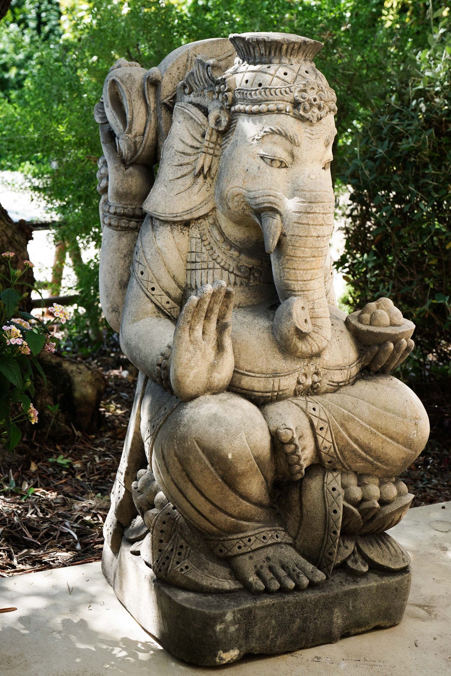 statua di GANESHA in pietra induismo balinese H 70 cm rif. D033