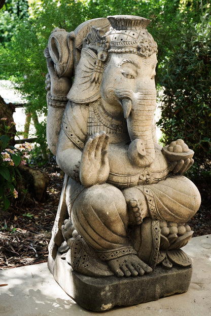 statua di GANESHA in pietra induismo balinese H 70 cm rif. D033