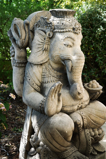 statua di GANESHA in pietra induismo balinese H 70 cm rif. D033