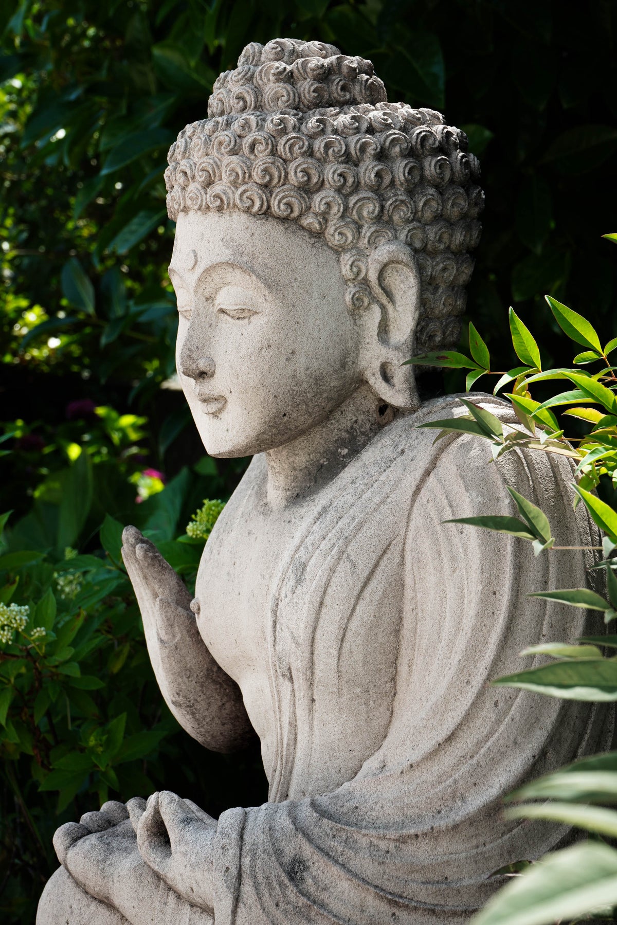 Statua Buddha Antico in Pietra rossa 68 cm – Scultura Balinese Originale Rif. D038