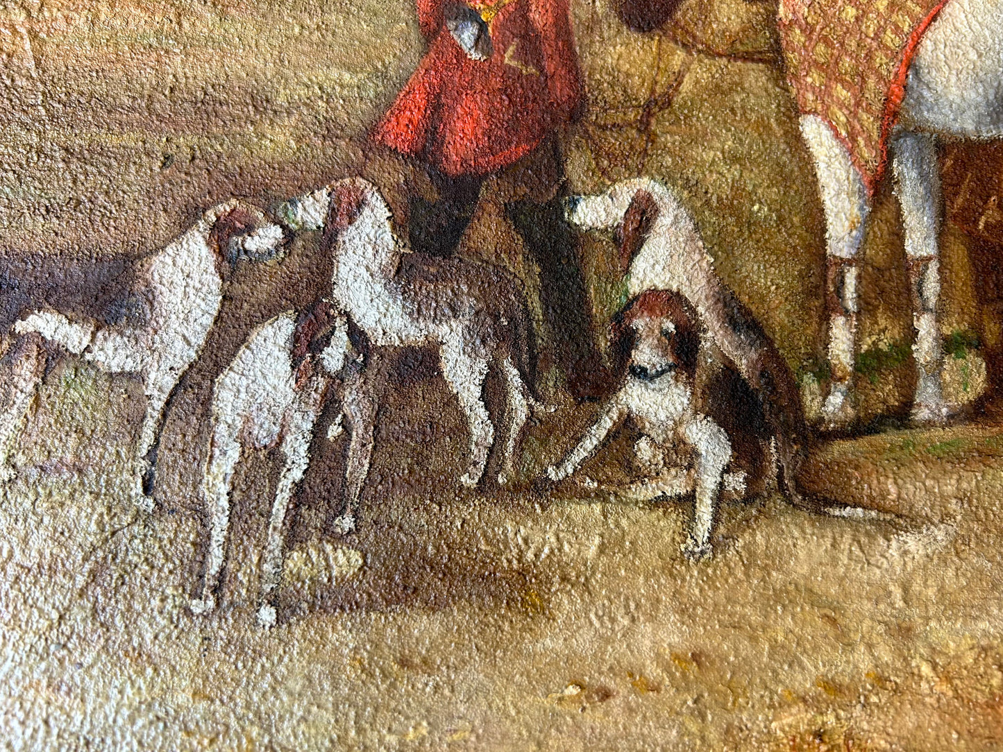 LA BATTUTA DI CACCIA olio su tela.origine Regno Unito 45x60cm