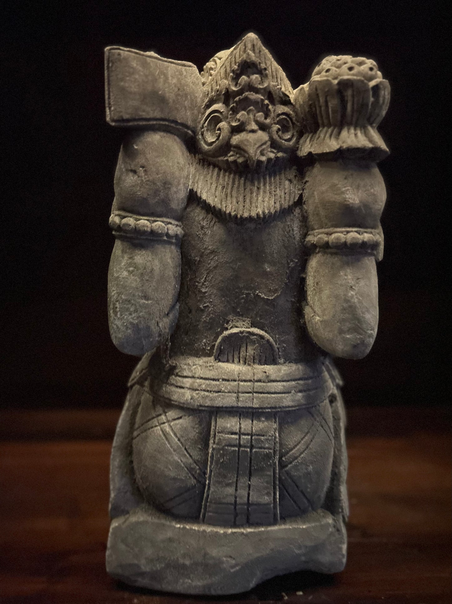statua di GANESHA in pietra antico induismo balinese H 45 cm rif. C070