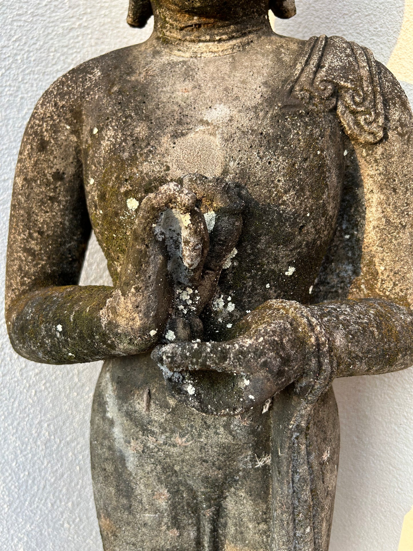 Statua Buddha Antico in Pietra nera h 105 cm – Scultura Balinese Originale Rif. D028