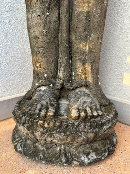 Statua Buddha Antico in Pietra nera h 105 cm – Scultura Balinese Originale Rif. D028