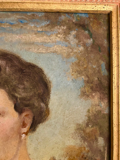 RITRATTO CON ROSA 53x62cm