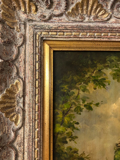 DAMA CON VENTAGLIO olio su tela 1800