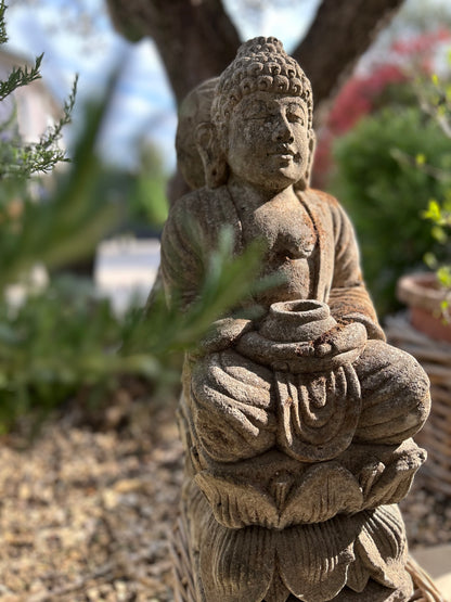 Statua Buddha in Pietra Naturale H56cm Rif.A04