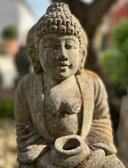 Statua Buddha in Pietra Naturale H56cm Rif.A04