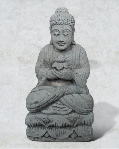 BUDDHA BUNGA CON FIORE DI LOTO pietra di Java