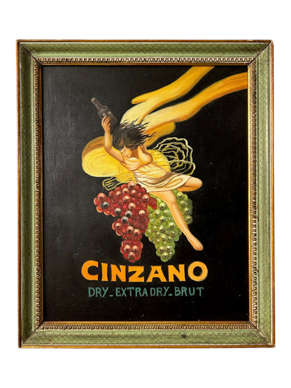 Manifesto CINZANO acrilico su tela