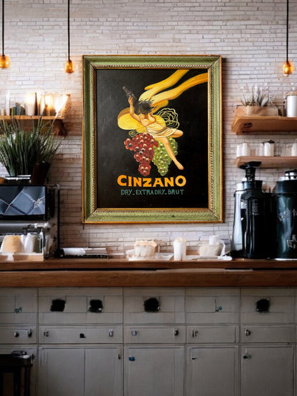 Manifesto CINZANO acrilico su tela
