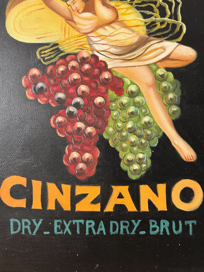 Manifesto CINZANO acrilico su tela