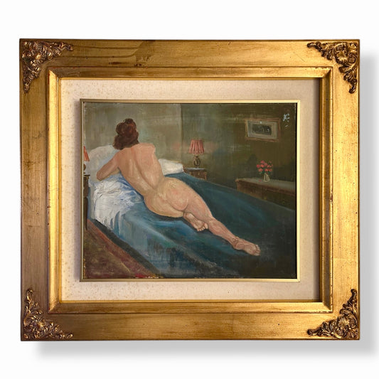 Nudo di donna sdraita. Olio su tela