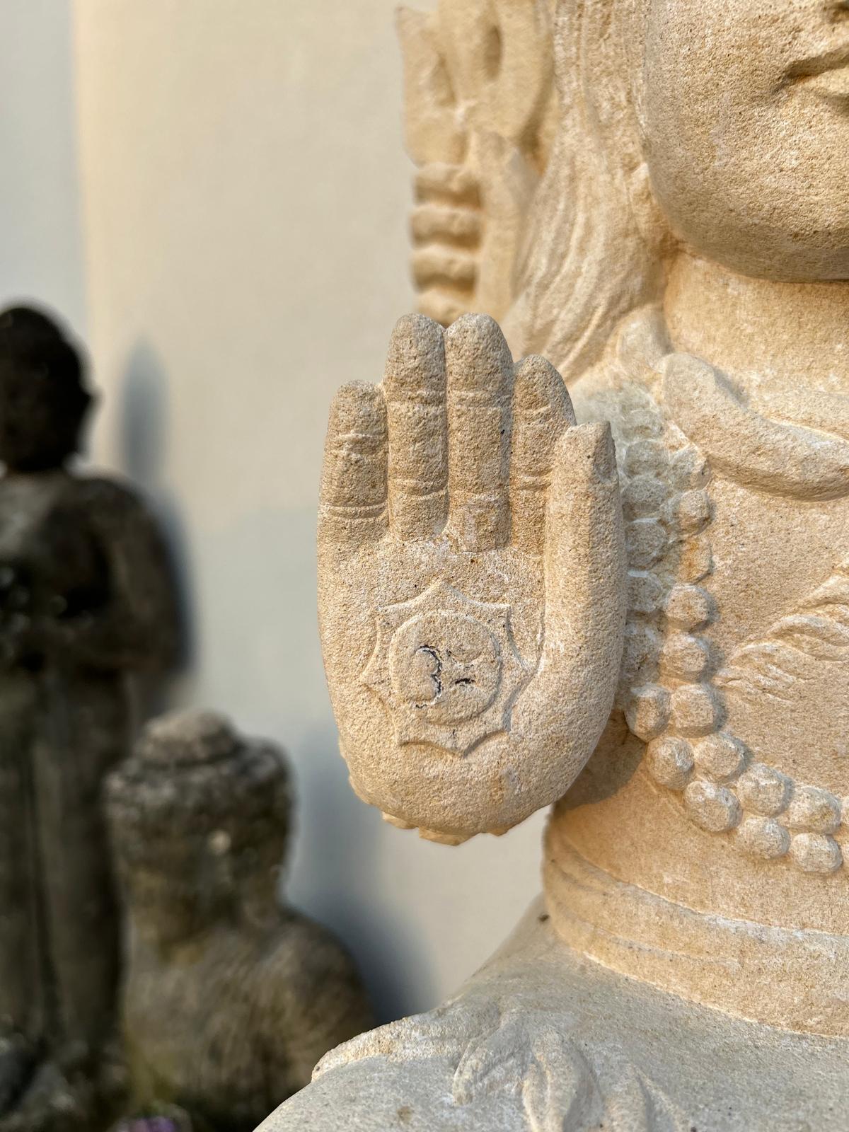 Statua da Giardino in Pietra induista– Dewi Siwa | Spiritualità e Arredo Zen H 47 cm C073