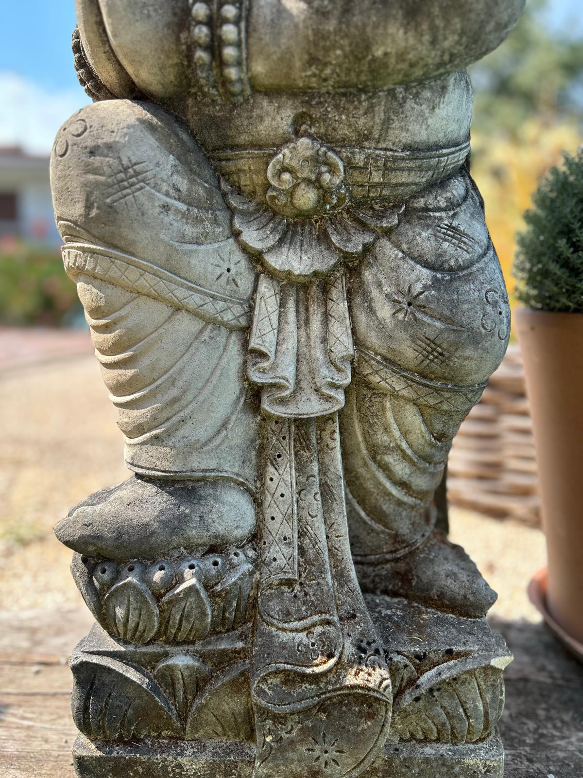 grande statua di GANESHA in pietra antico induismo balinese H 100 cm rif. C055
