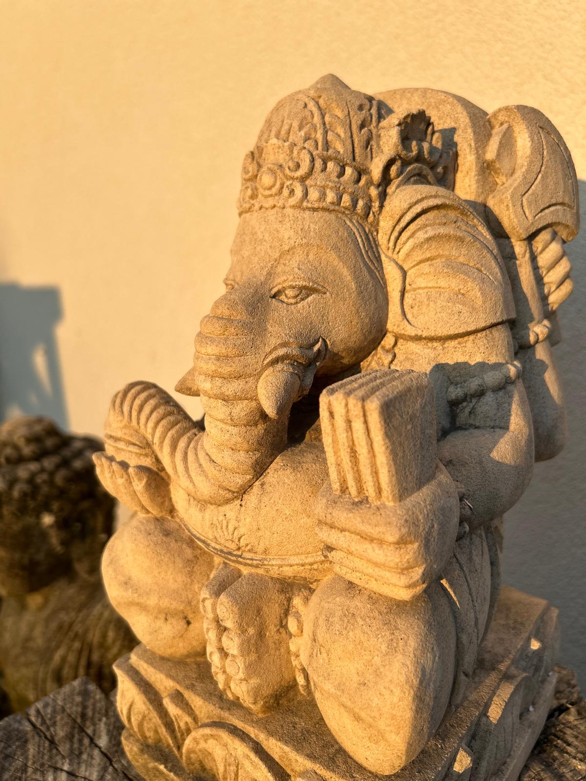 statuetta di GANESH in pietra induismo balinese H30cm rif. D004