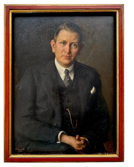 Ritratto di un signore elegante. Olio su pannello
