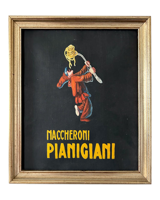 Manifesto MACCHERONI PIANIGIANI acrilico su canvas