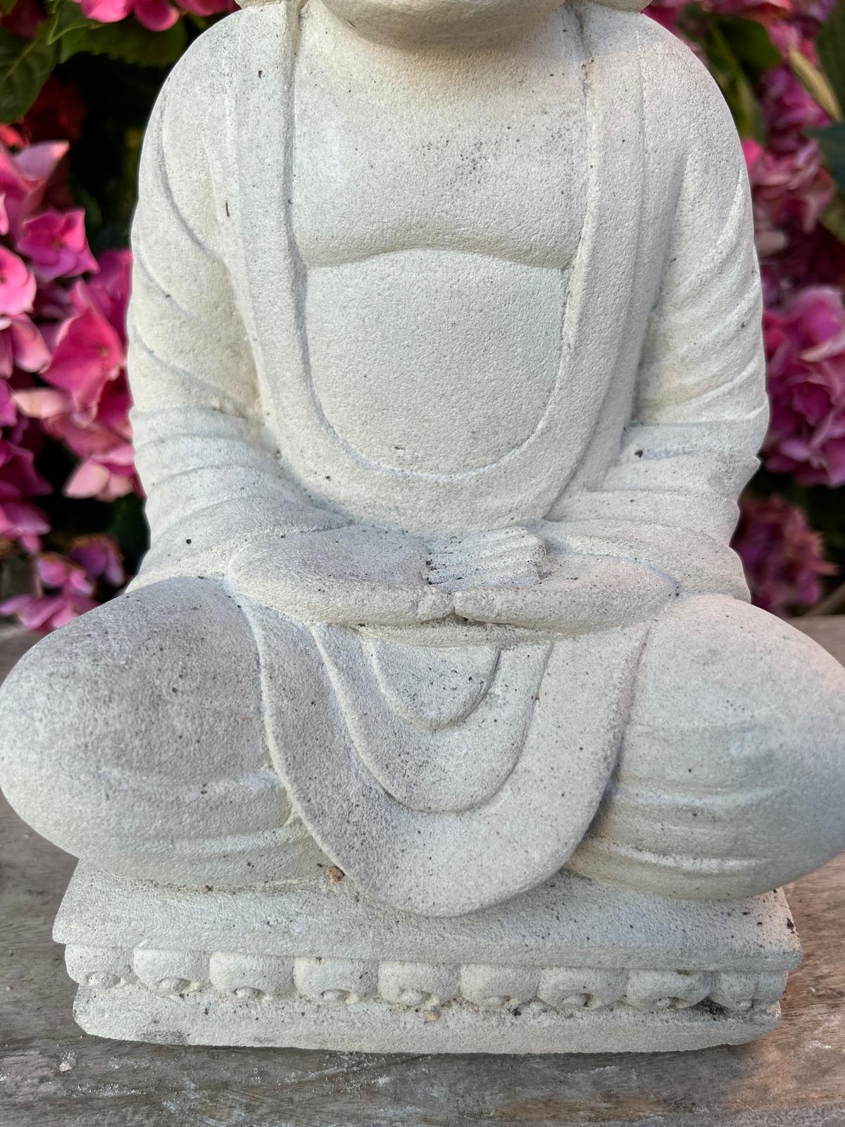Statua Buddha seduto in Pietra Naturale H 34 cm Rif. C027